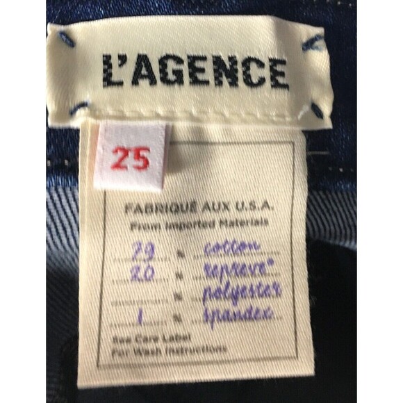 L'agence Jeans Women's Size 25 Blue Alexia Colton Straight Leg Cotton Blend - Picture 7 of 8